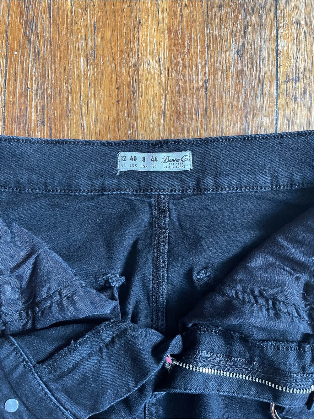 Denim&Co Black Denim Slim Fit Mini Skirt